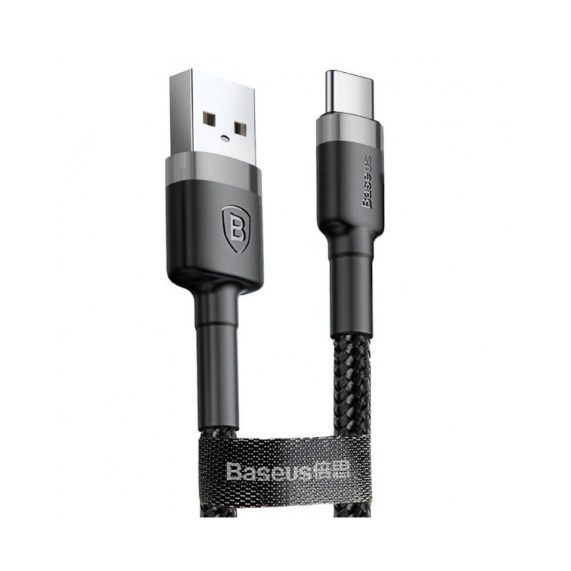 USB kabelis Baseus Cafule microUSB 1.0m 2.4A pilkas-juodas CAMKLF-BG1