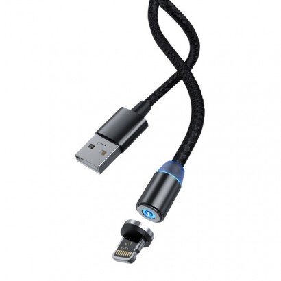 USB kabelis Devia Gracious Magnetic Lightning 1.0m juodas 5V 2.1A