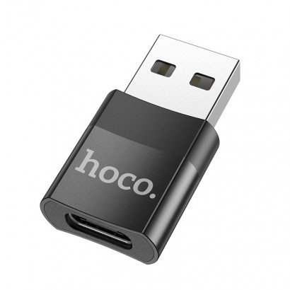 Adapteris Hoco UA17 USB-A to Type-C juodas