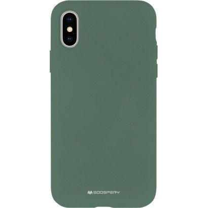 Dėklas Mercury Silicone Case Samsung S908 S22 Ultra 5G tamsiai žalias