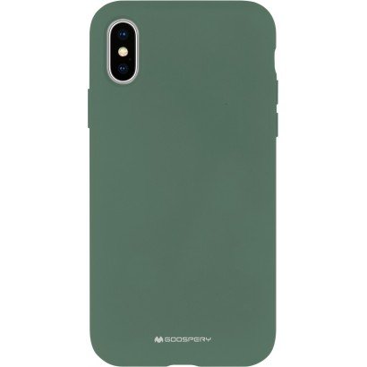 Dėklas Mercury Silicone Case Apple iPhone 12/12 Pro tamsiai žalias